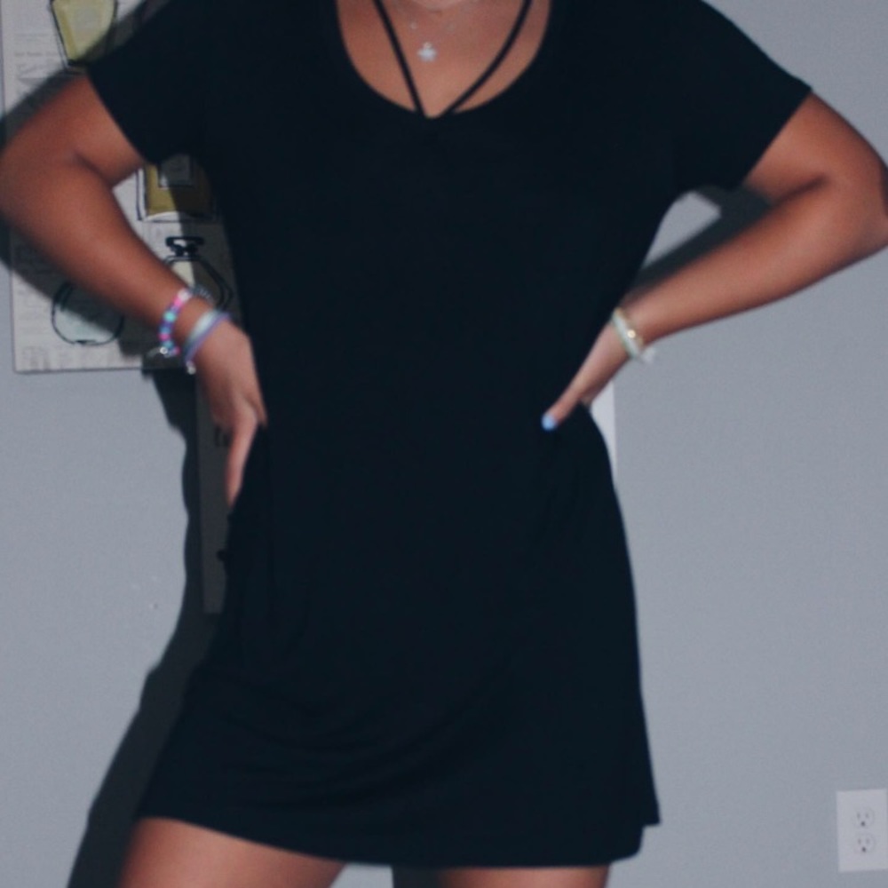 Black mini T-shirt dress